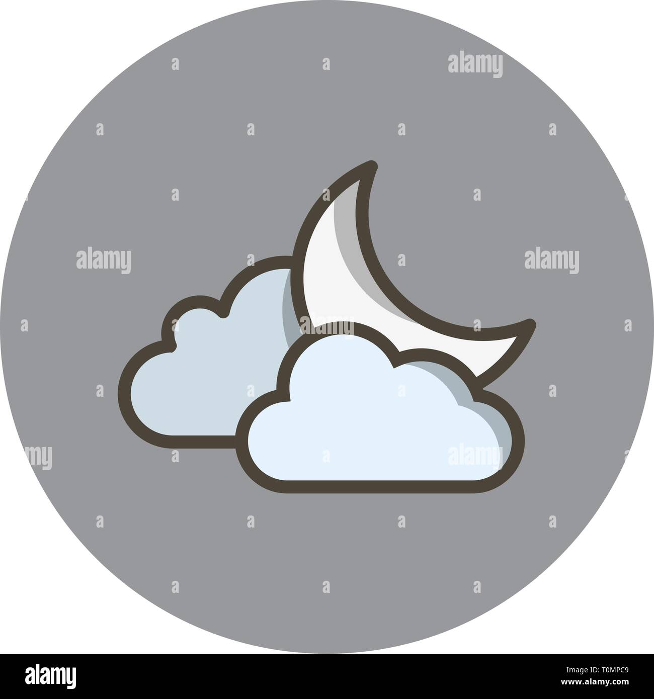 Ilustración Nube y icono de luna Fotografía de stock Alamy