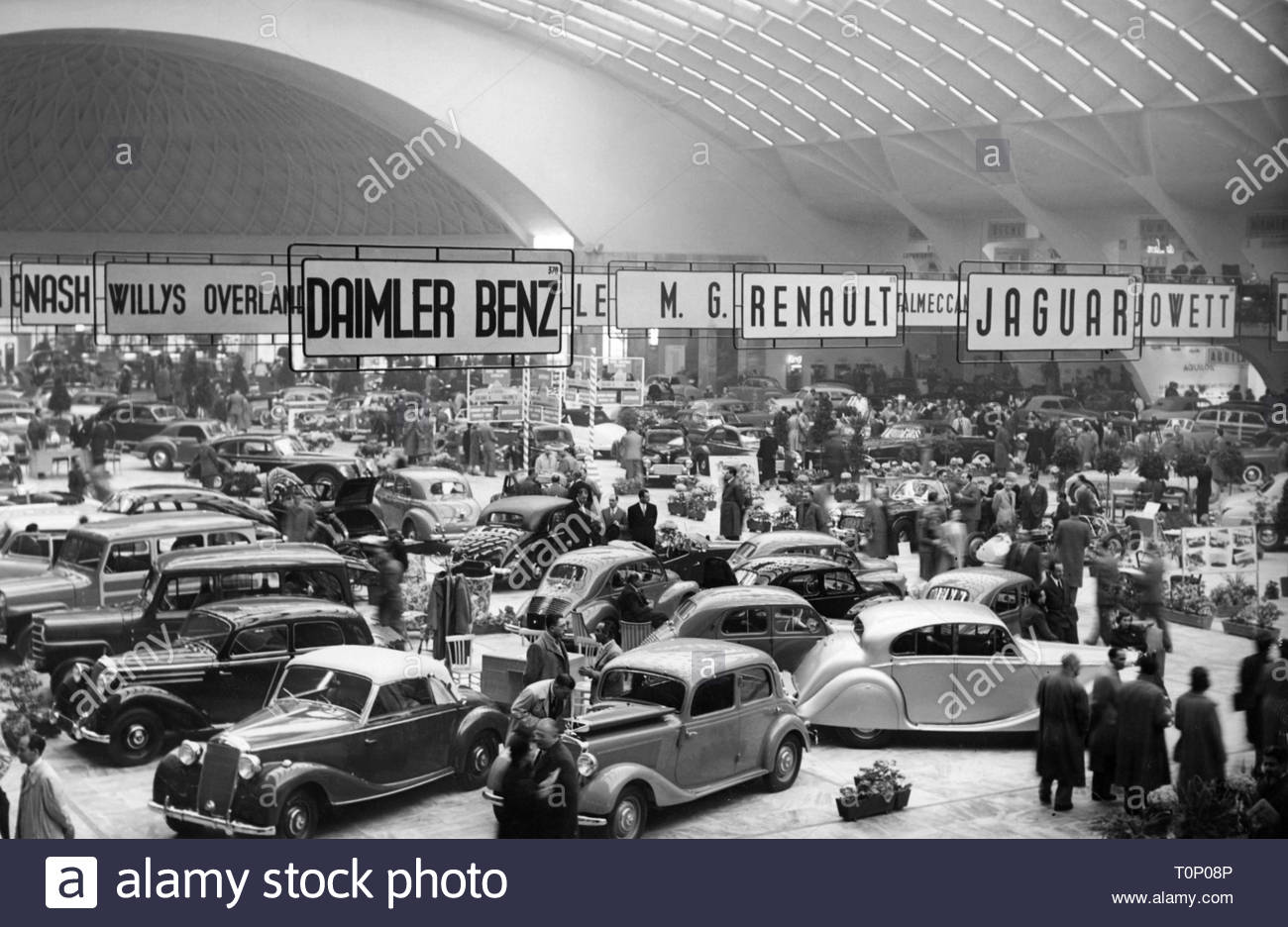 Inauguración del salón internacional del automóvil, 1950 Foto de stock