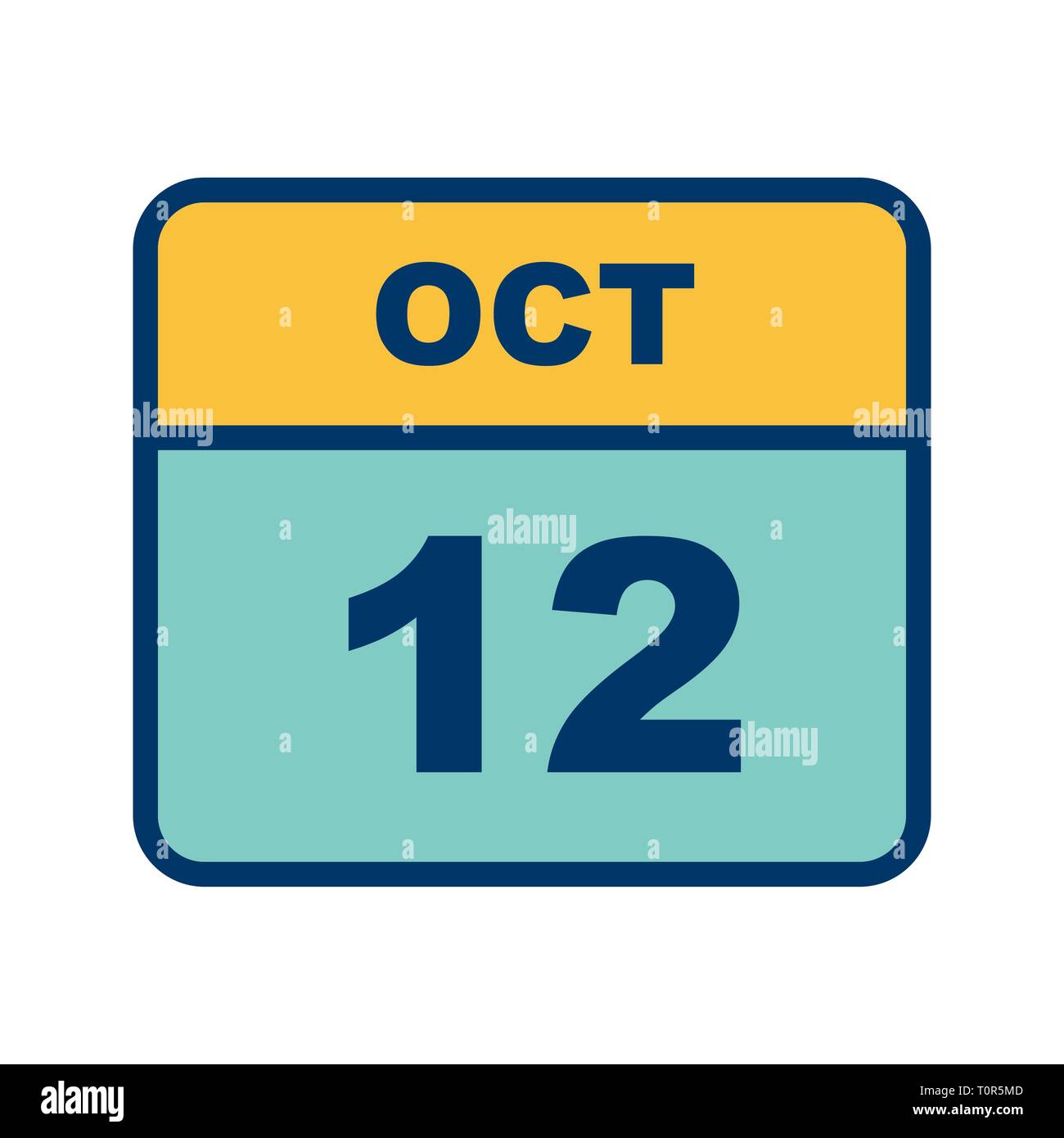 El 12 De Octubre Fecha En Un Solo Dia De Calendario Fotografia De Stock Alamy calendario 12 de octubre