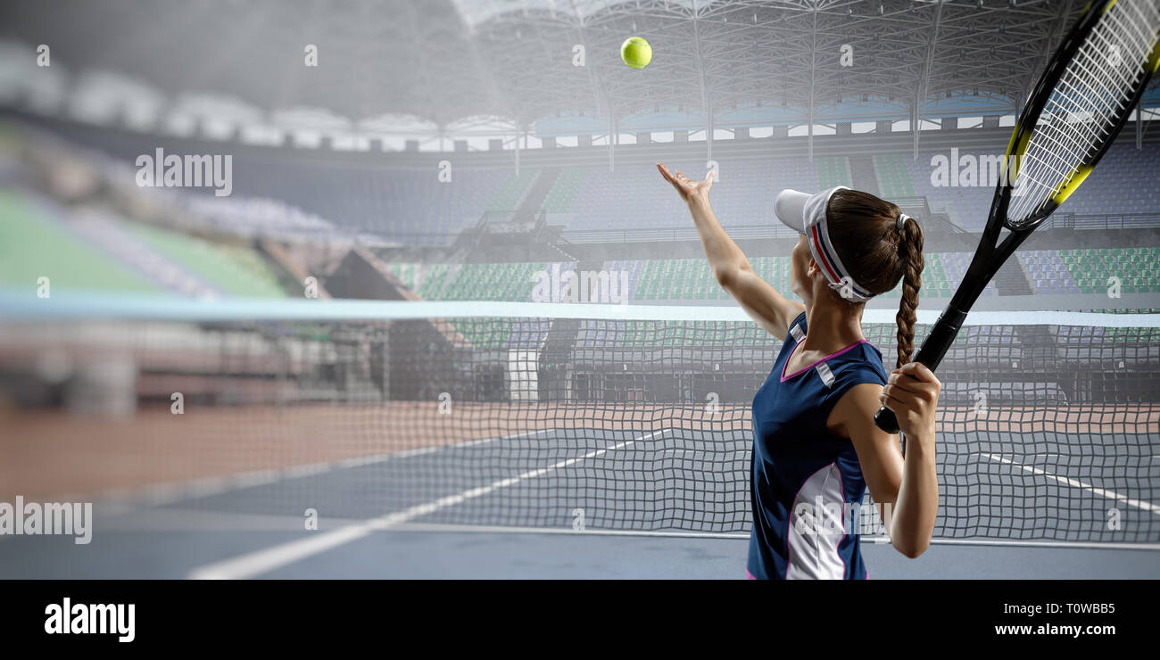 Gran Jugador de tenis. Mixed Media Foto de stock