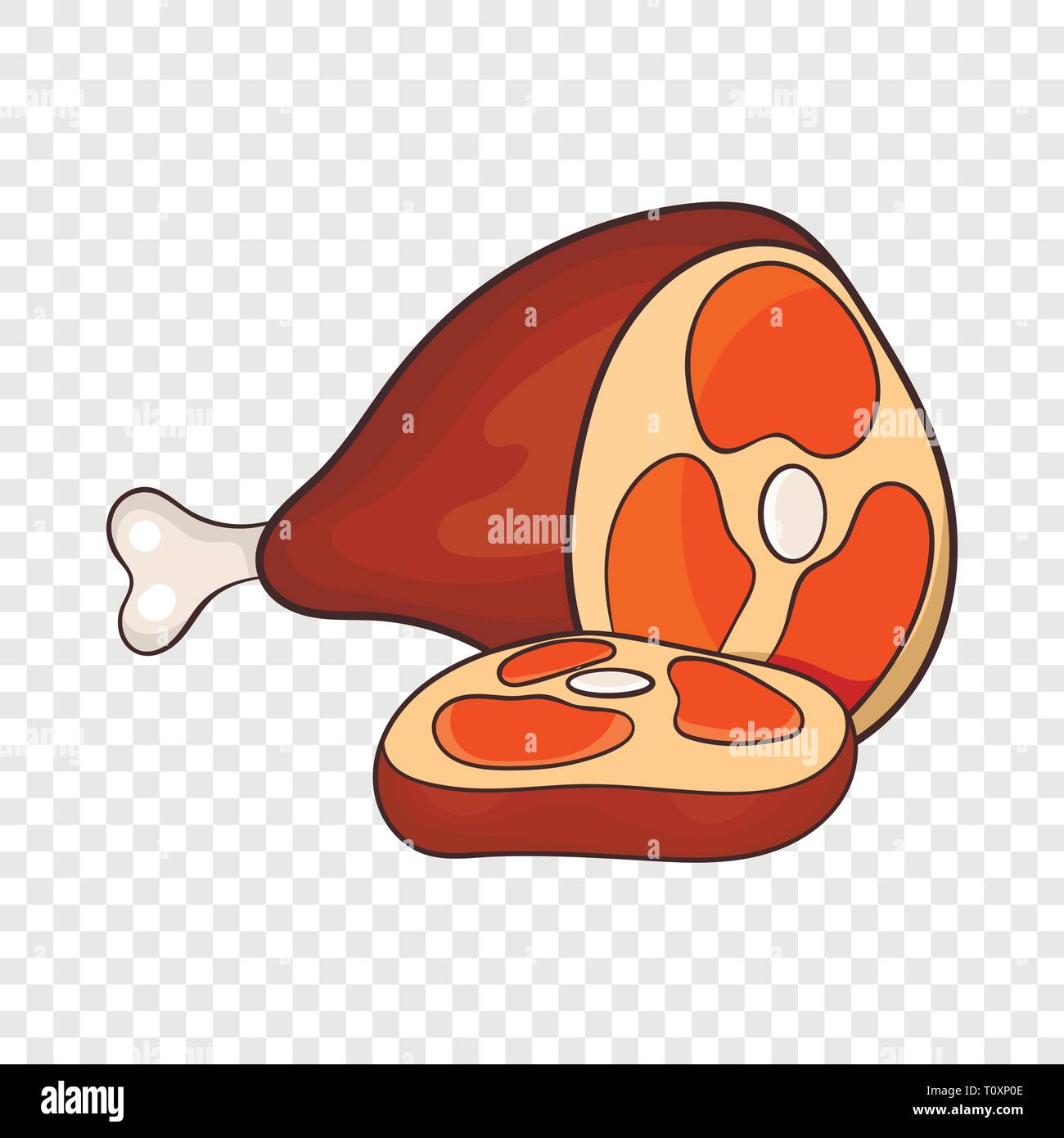 Sabrosa carne de cerdo, el icono de estilo de dibujos animados Imagen  Vector de stock - Alamy