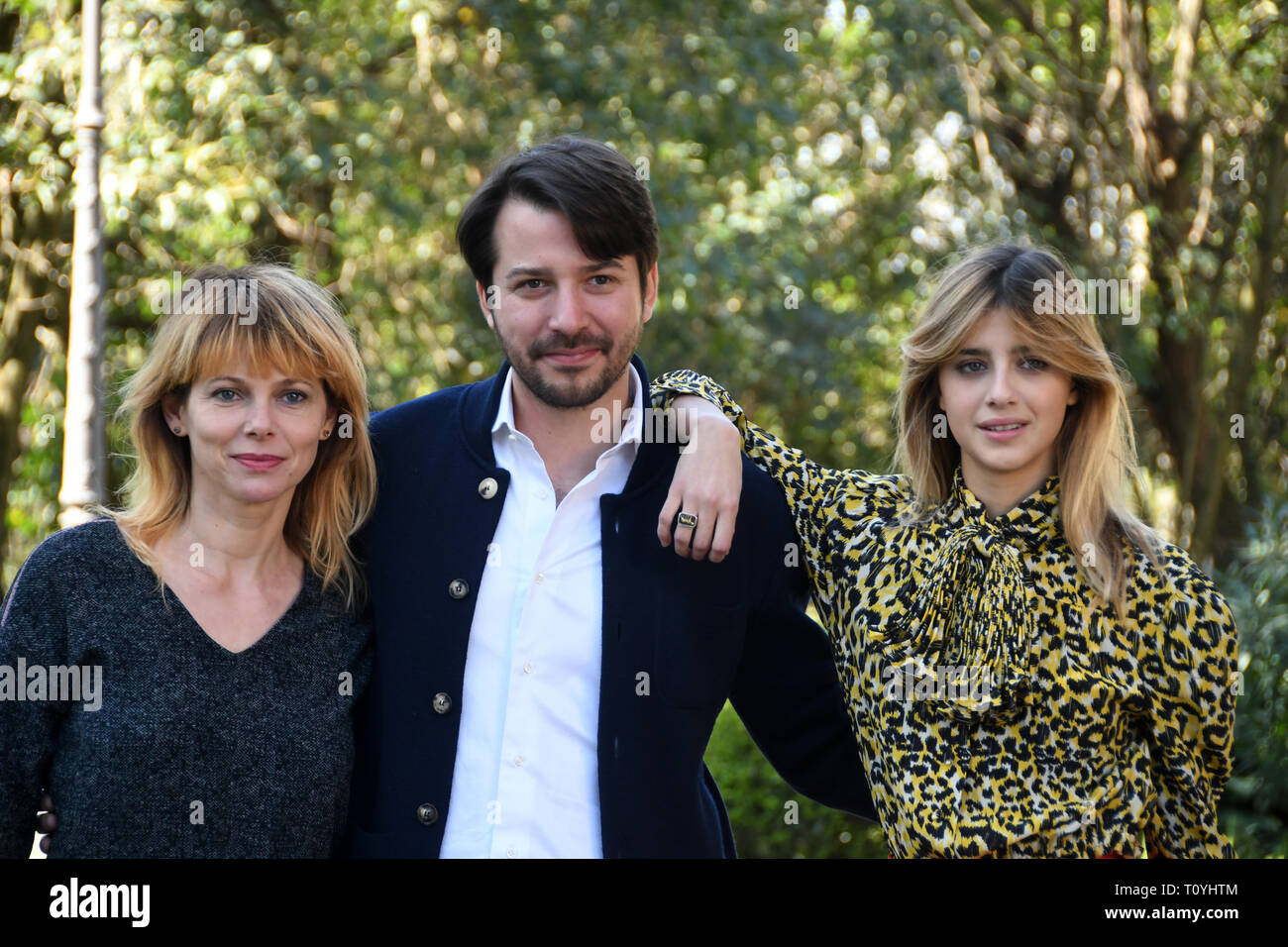 Roma, Italia. El 22 de marzo de 2019. La Casa del cine -la película TUTTE LE MIE NOTTI Barbora Bobulova, Manfredi Lucibello y Benedetta Porcaroli Crédito: Giuseppe Andidero/Alamy Live News Foto de stock