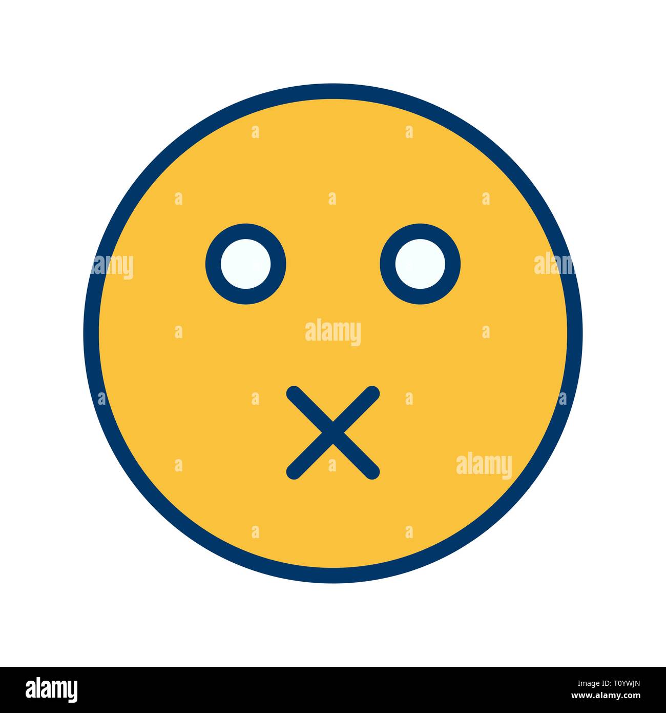 Ilustración Emoji icono Mute Fotografía de stock Alamy