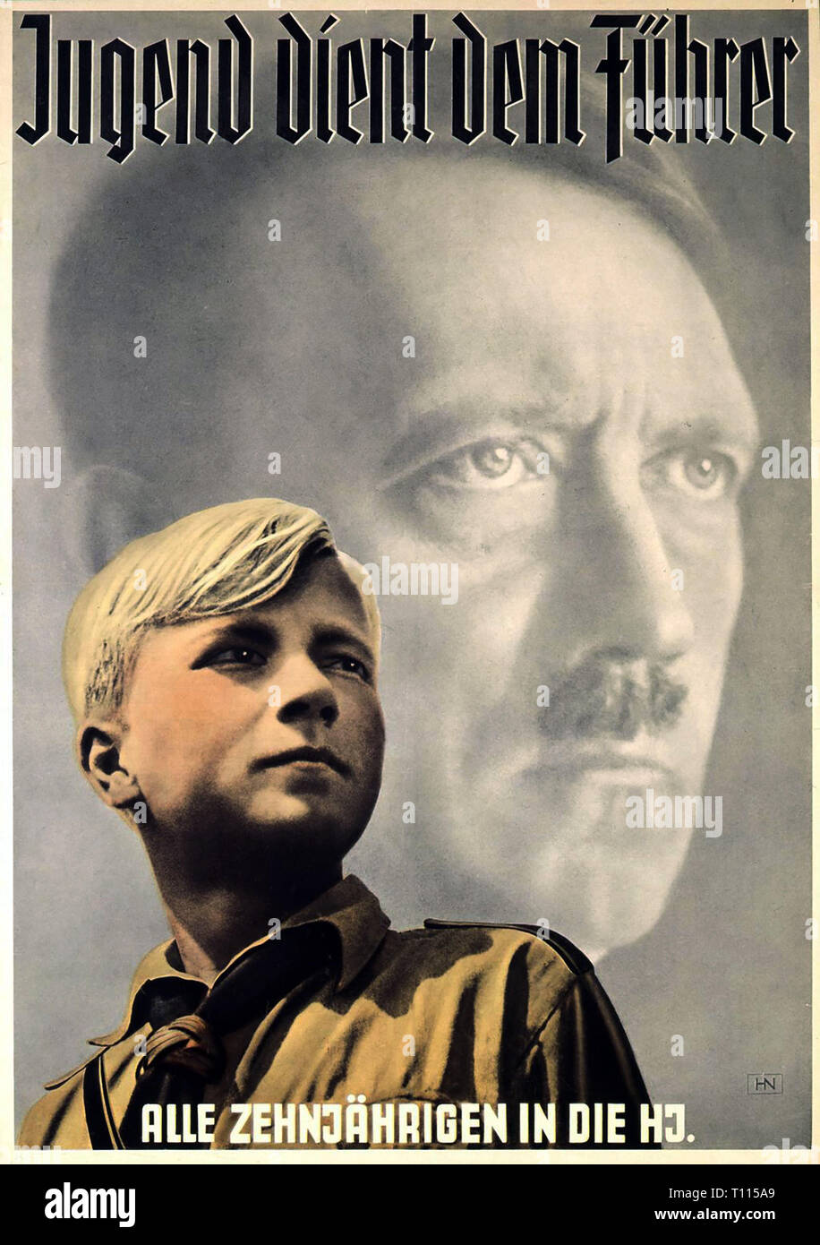 El nazismo / el Nacional Socialismo, organizaciones de la Juventud de Hitler Sección Junior, póster "Jugend dient Fuehrer dem" (La juventud es servir al Fuehrer), diseño: Hein Neuner (1910 - 1984) 1939, Additional-Rights-Clearance-Info-Not-Available Foto de stock