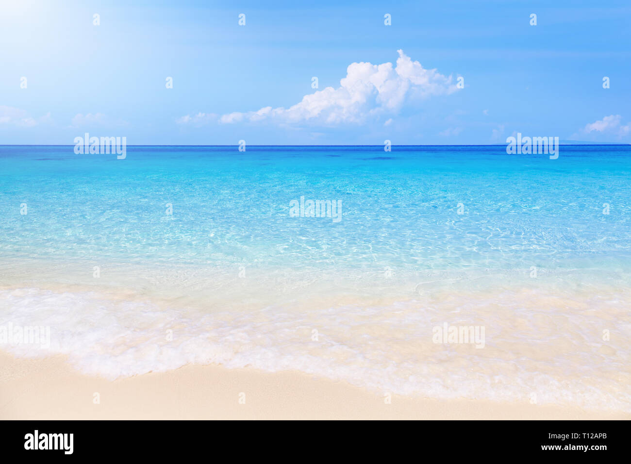 Paraíso tropical playa con arena blanca y mar transparente Foto de stock