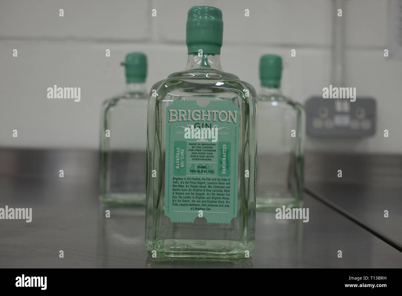 Botellas de Gin Brighton Foto de stock