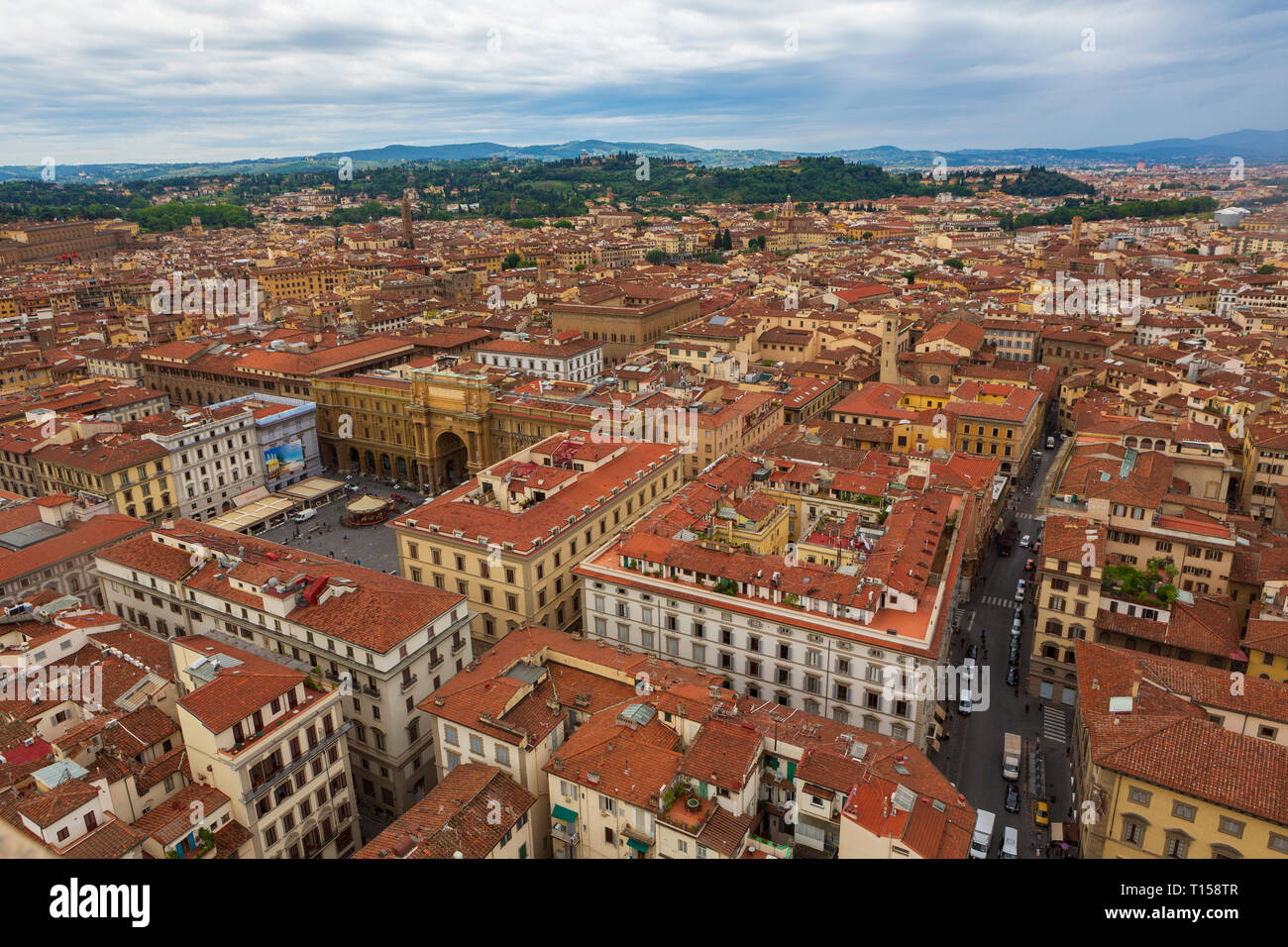 Florencia, Toscana, Italia visto desde el Duomo. Foto de stock
