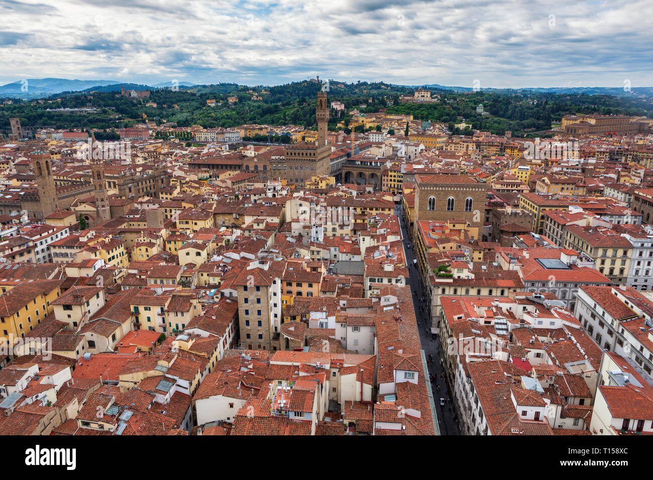 Florencia, Toscana, Italia visto desde el Duomo. Foto de stock