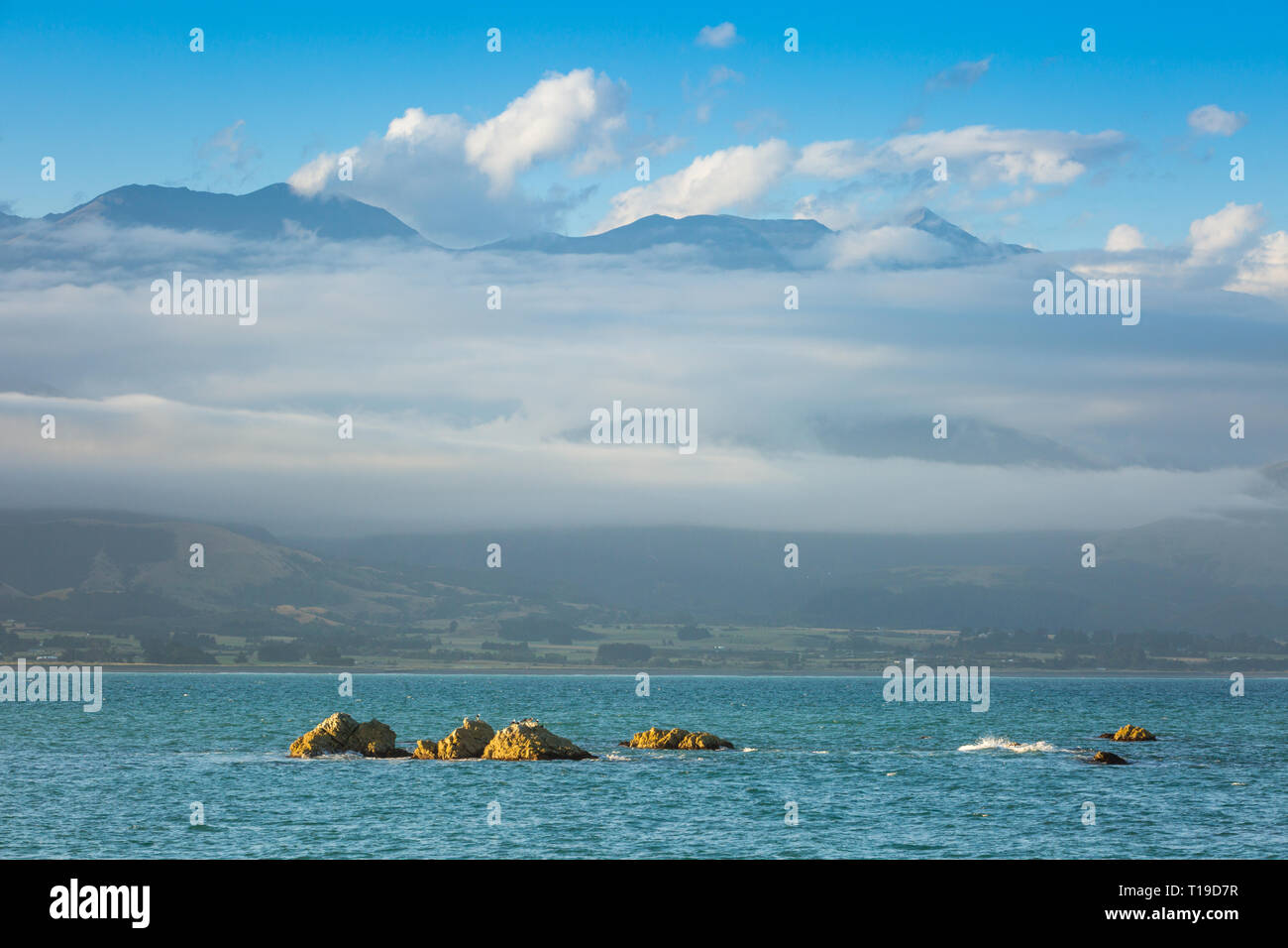 Vistas de South Bay, Kaikoura, Nueva Zelanda Foto de stock