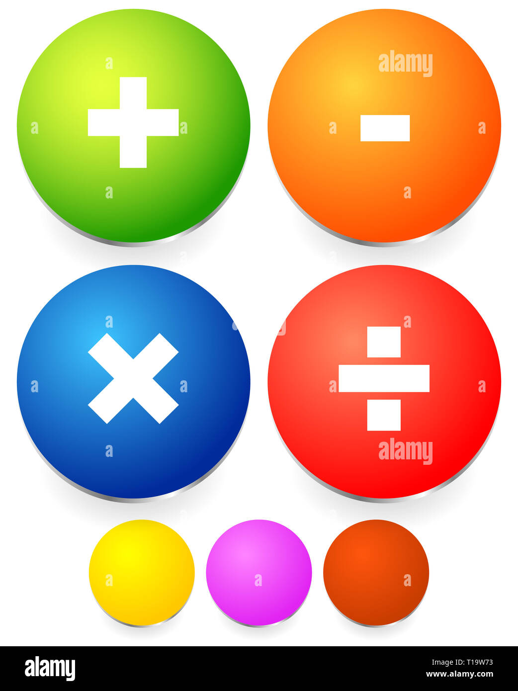 Matemáticas, Matemáticas símbolo. Concepto de cálculo, calculadora. Además,  menos,división, multiplicación signos, símbolos Fotografía de stock - Alamy