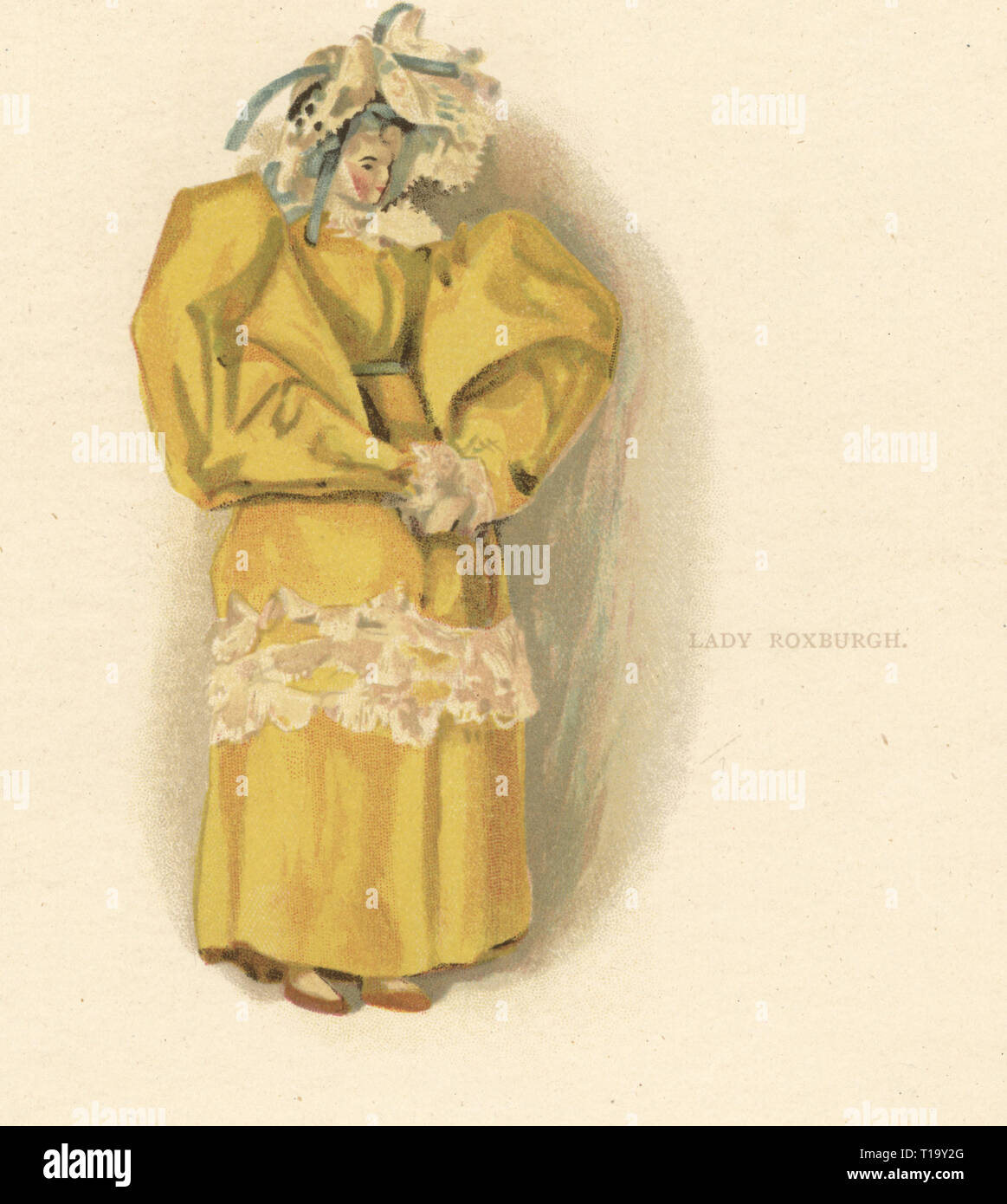 Muñeca Que Representa Cortesano Lady Mary Roxburgh En Seda