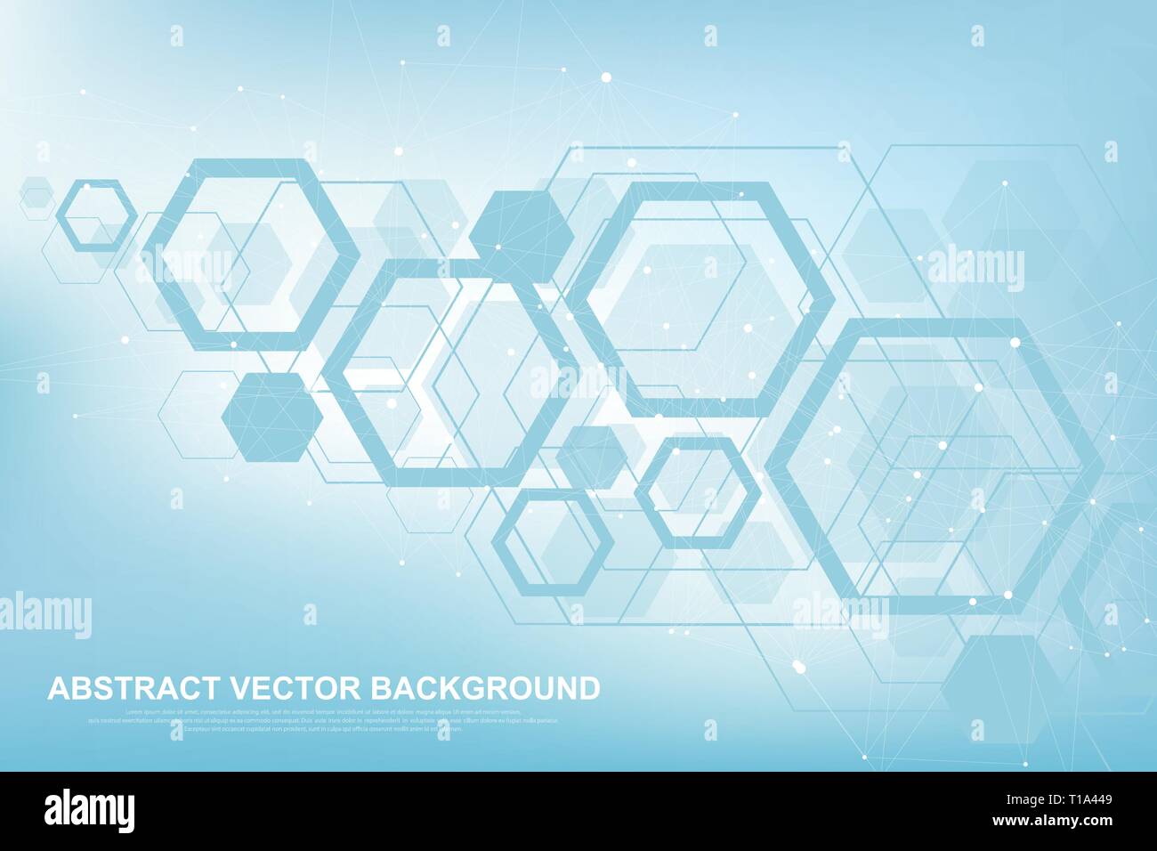 Molécula científicos antecedentes para la medicina, la ciencia, la tecnología, la química. Papel tapiz o banner con un moléculas de ADN. Vector dinámico geométrico Ilustración del Vector