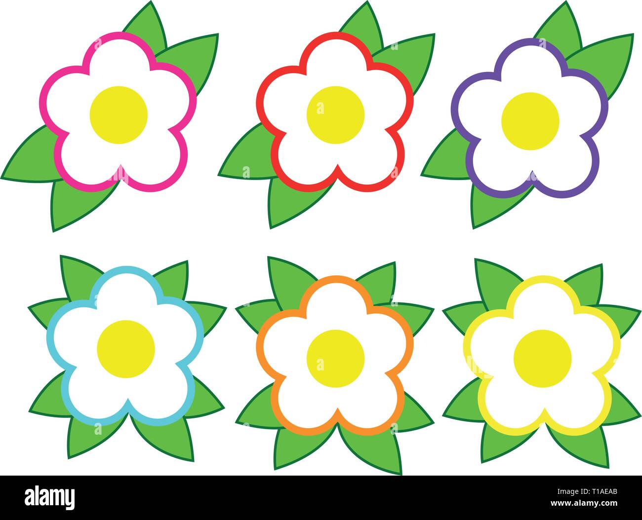 iconos de flores Ilustración del Vector