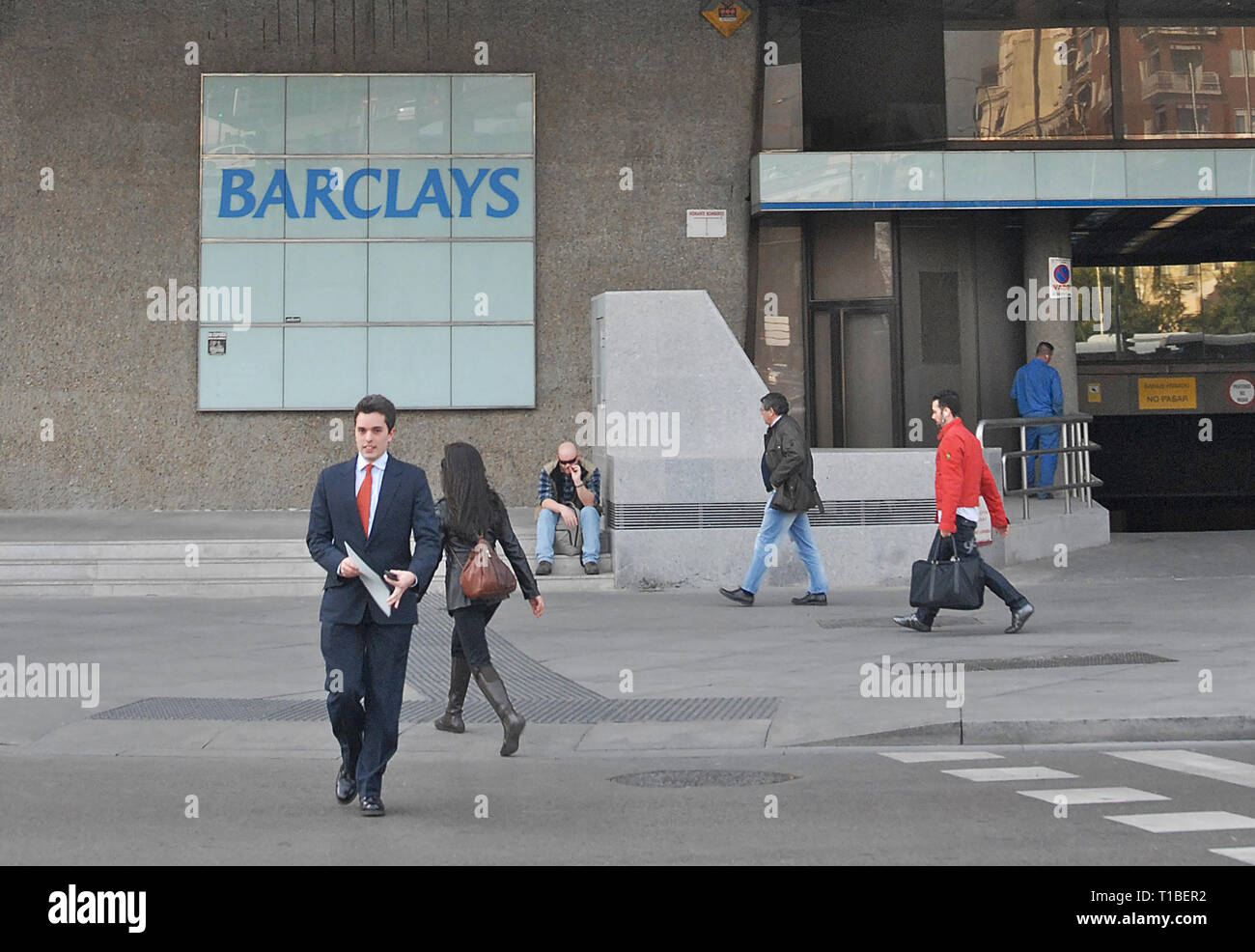 Barclays Bank, Madrid, España Foto de stock
