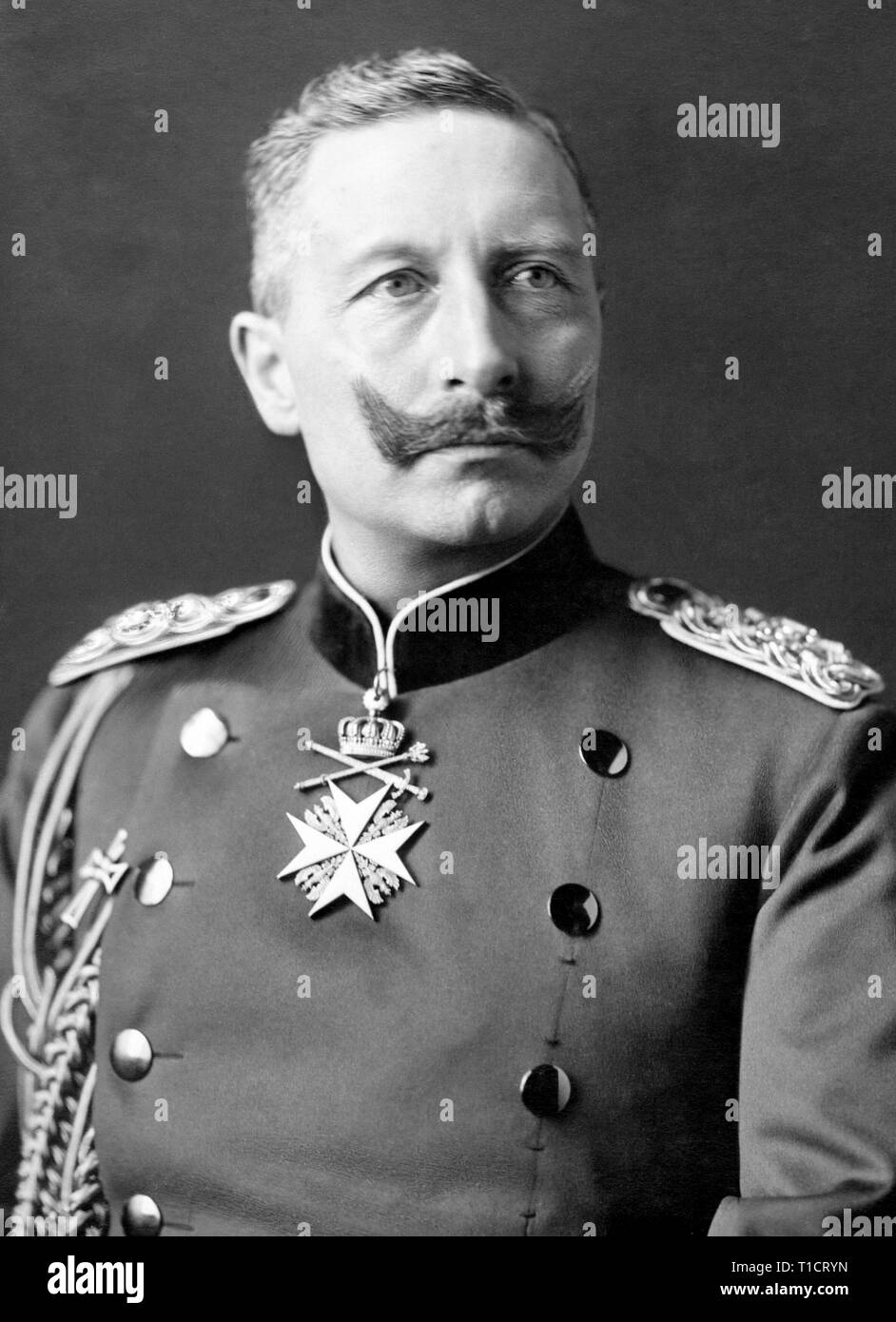 El Kaiser Wilhelm II, Wilhelm II (1859 - 1941) último emperador alemán (Kaiser) y el Rey de Prusia, reinando desde el 15 de junio de 1888 hasta su abdicación el 9 de noviembre de 1918, poco antes de la derrota de Alemania en la Primera Guerra Mundial Foto de stock