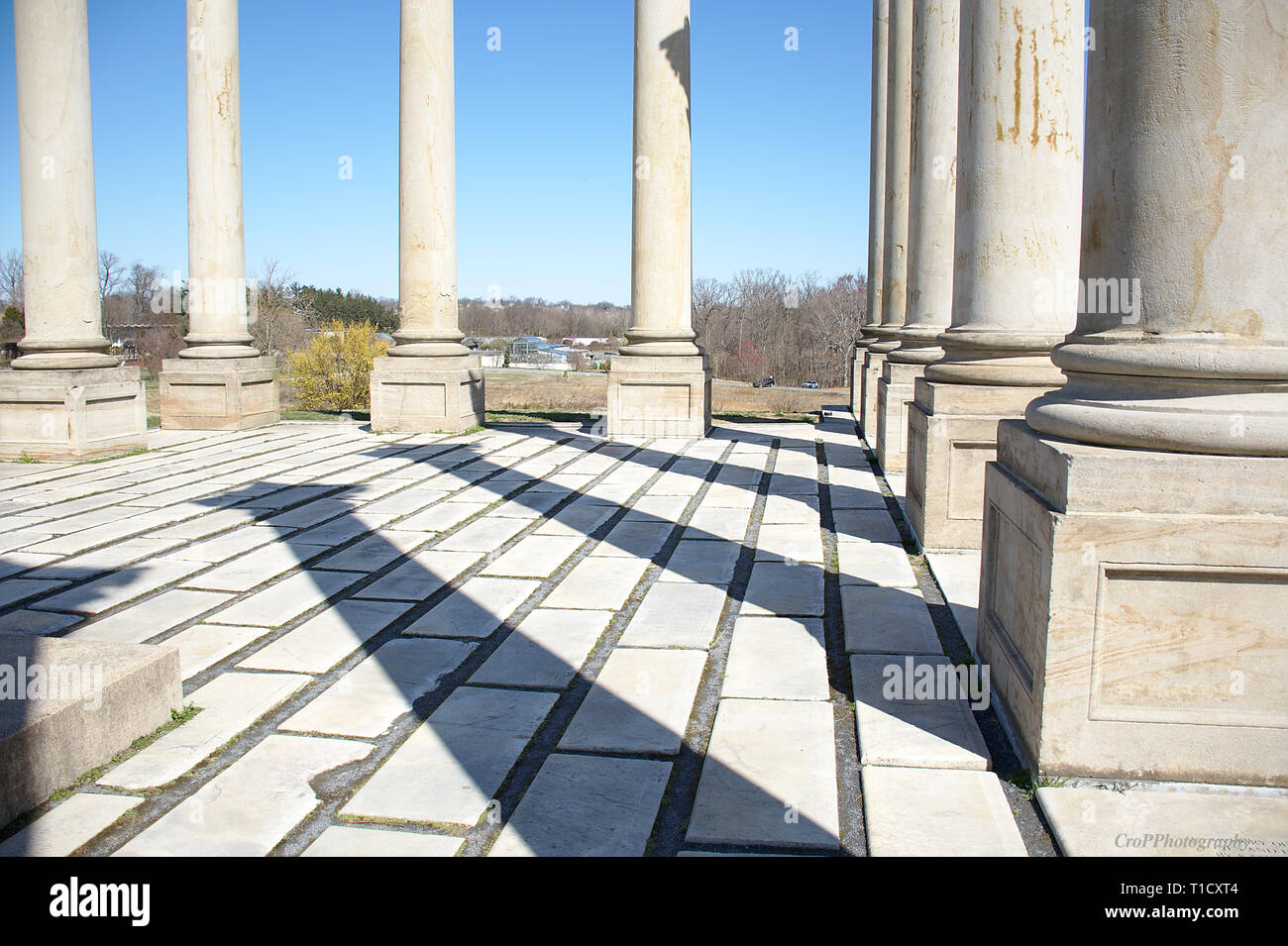 Columnas en el National Arboretum en Washington D.C. Foto de stock