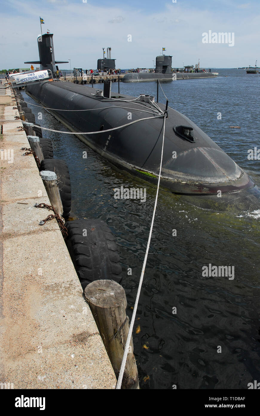 HSwMS clase Södermanland Södermanland, submarino, HSwMS Östergötland, clase Södermanland submarino y Halland HSwMS Hnd, Gotland submarino de clase 1 Foto de stock