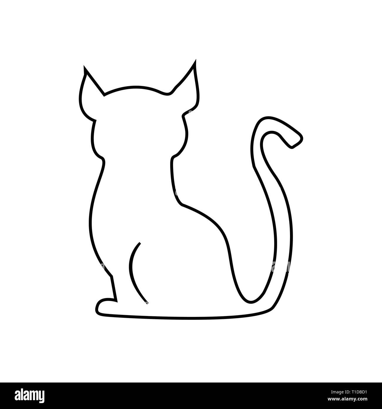 de un gato un fondo blanco ilustración vectorial Imagen Vector de stock - Alamy