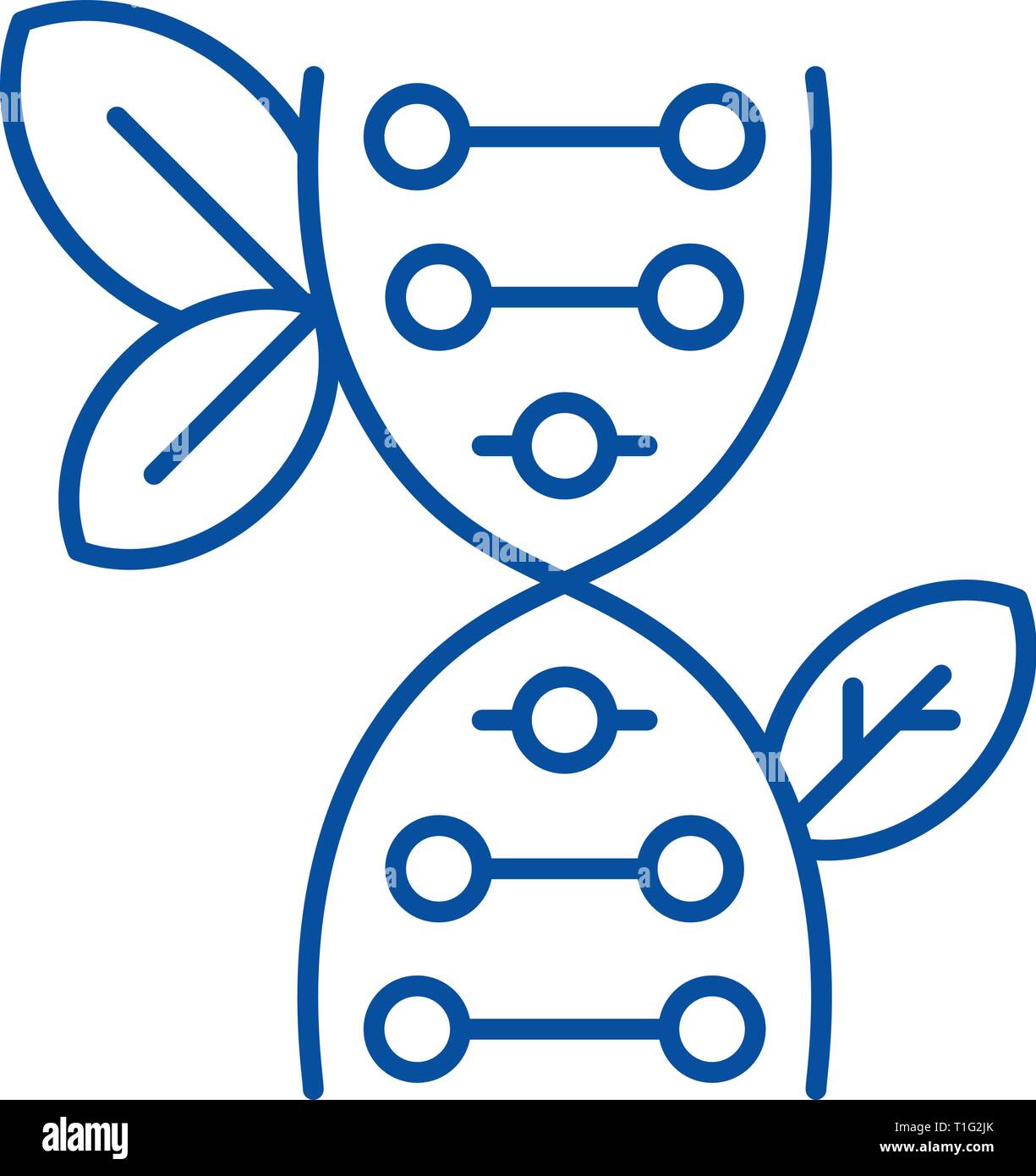 Icono de línea de biología concepto. Biología de Vectores plana símbolo, signo, esbozo de la ilustración. Ilustración del Vector