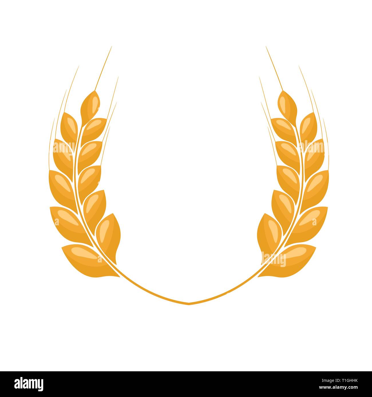 Espigas de trigo Paddy laurel estilo de logotipo o símbolo. Diseño de