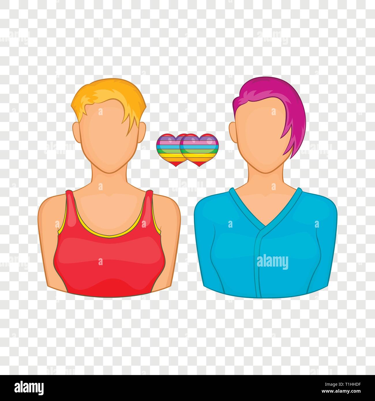 Dos Niñas Lesbianas Icono De Estilo De Dibujos Animados Imagen Vector De Stock Alamy 2695