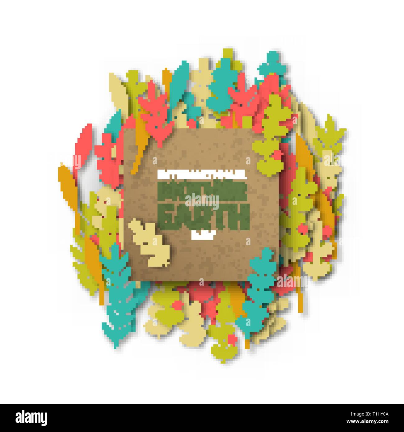 Ilustración del Día Internacional de la Madre Tierra. Papel reciclado  bastidor sobre hojas de color papercut para Eco friendly concepto Imagen  Vector de stock - Alamy
