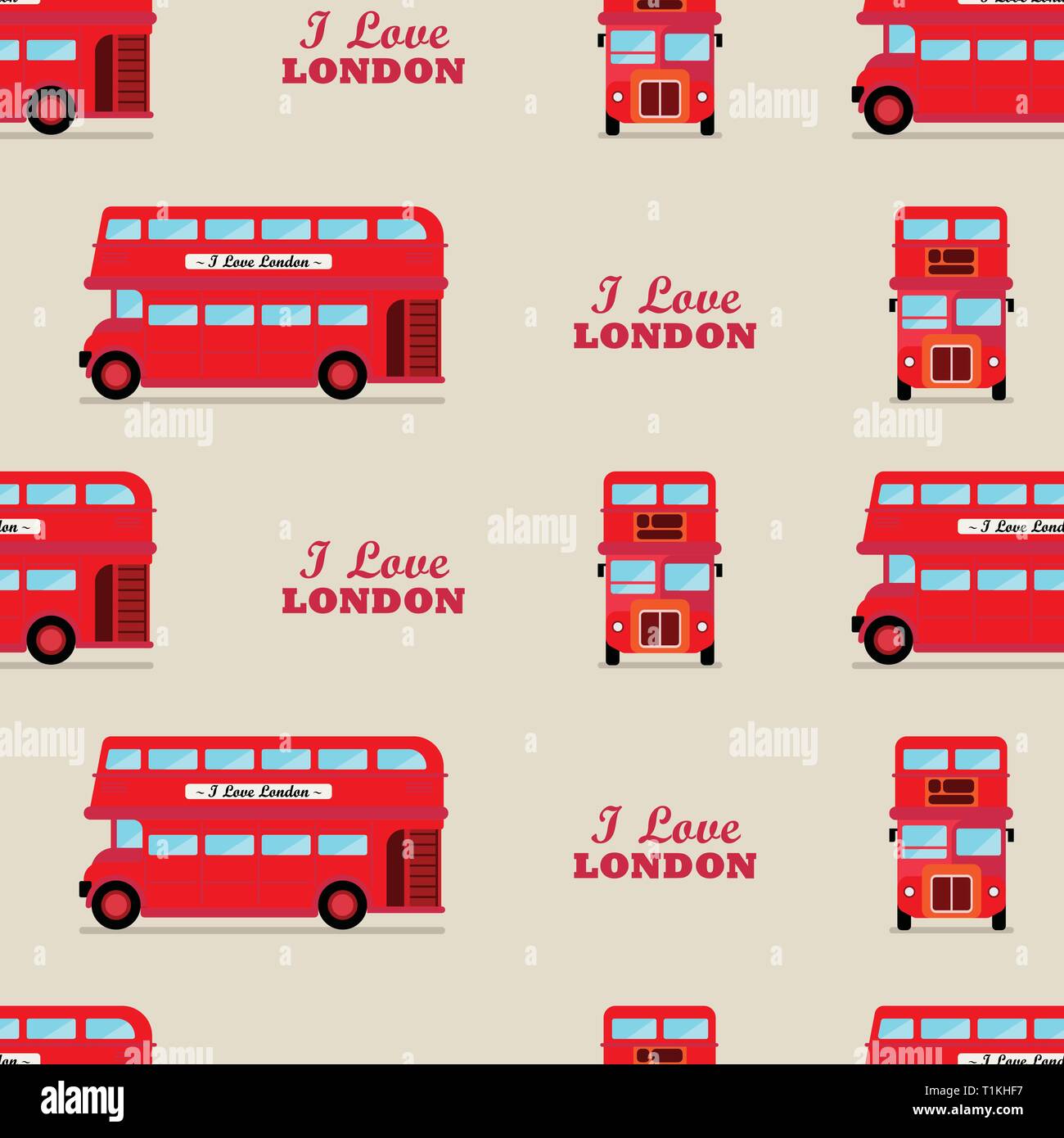 El London City bus patrón sin fisuras. Ilustración vectorial. Ilustración del Vector