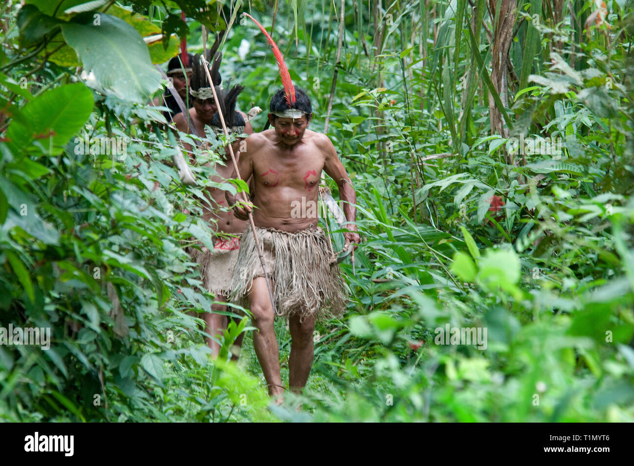 Los indios Maleku, la gente nativa que mantiene su tradición hasta hoy, Palente Magarita, Costa Rica Foto de stock