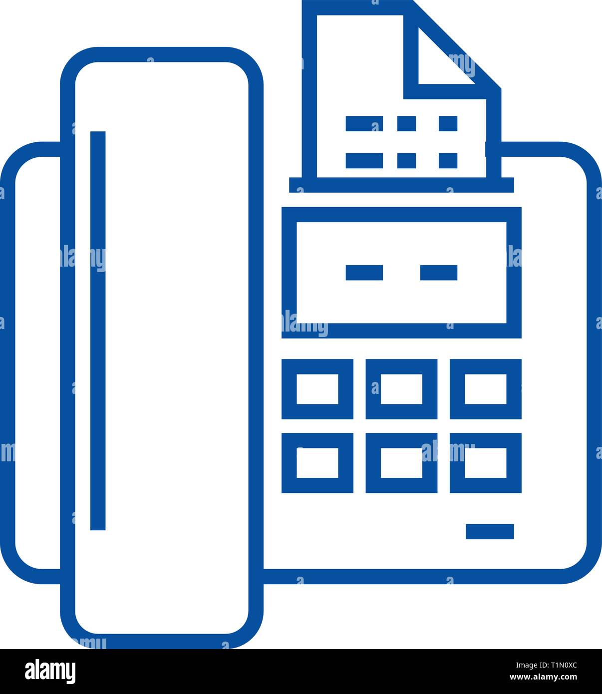 Concepto de icono de la línea de fax. Fax vector plana símbolo, signo