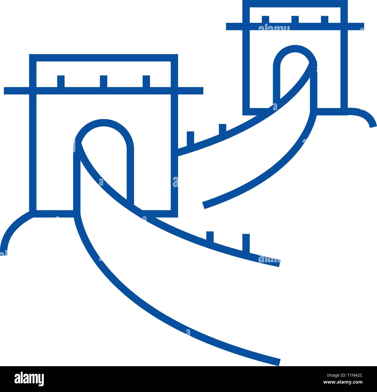 La gran muralla china,line icono concepto. La gran muralla china,vector plana símbolo, signo, esbozo de la ilustración Imagen Vector de stock - Alamy La gran muralla china,line icono concepto. La gran muralla china,vector plana símbolo, signo, esbozo de la ilustración Imagen Vector de stock - Alamy