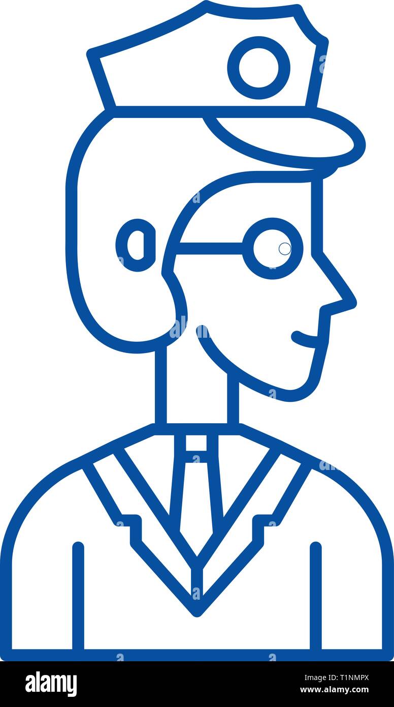 Icono de la línea oficial de concepto. Vector plano oficial de símbolo