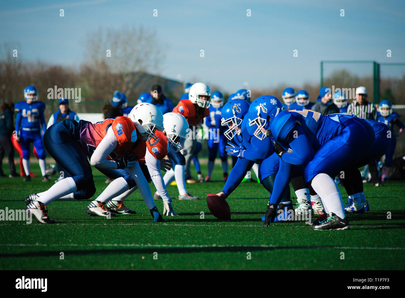 Derby Braves, equipo de fútbol americano femenino Foto de stock