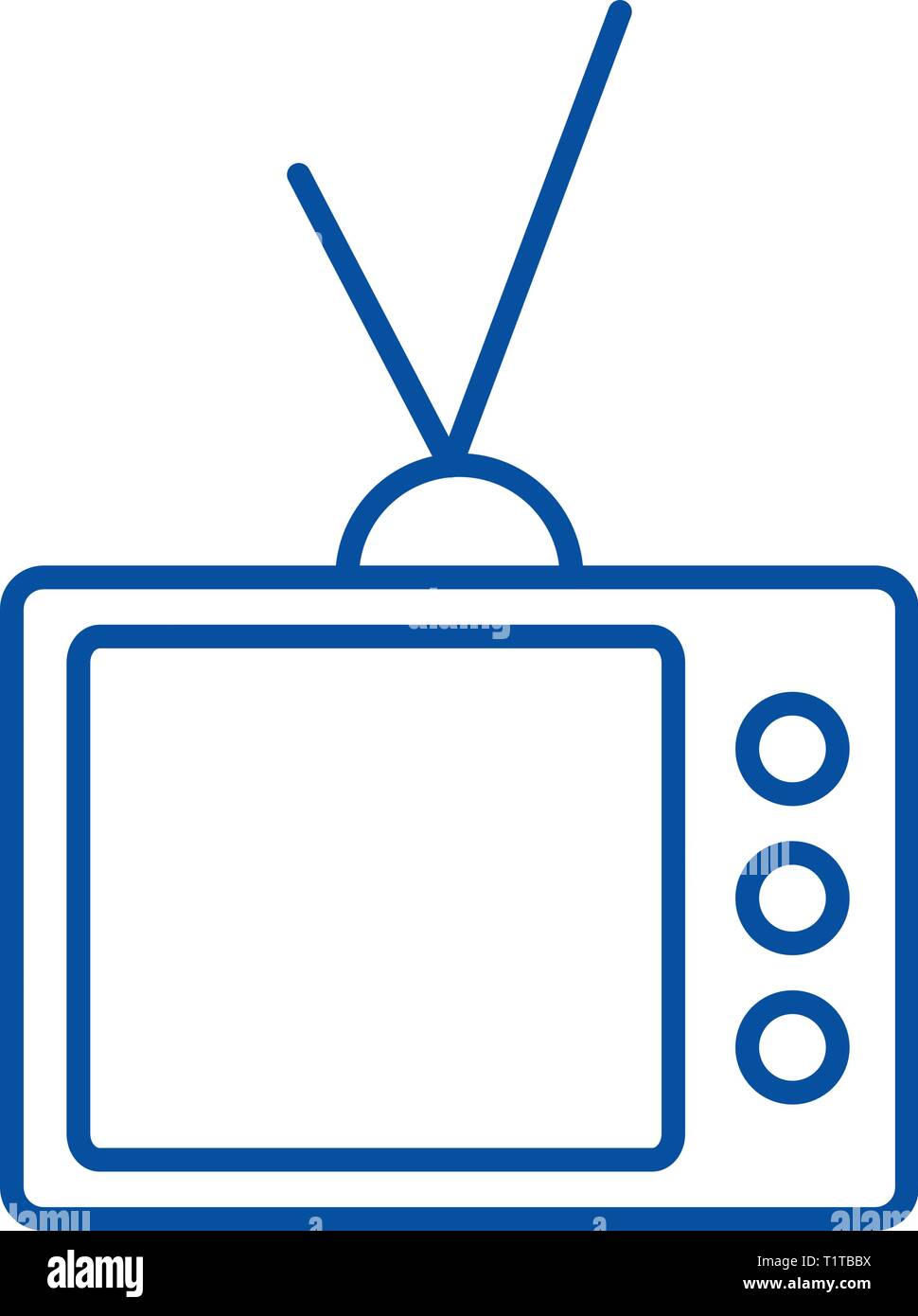 Icono de línea tv Retro concepto. Flat TV Retro vector símbolo, signo,  esbozo de la ilustración Imagen Vector de stock - Alamy