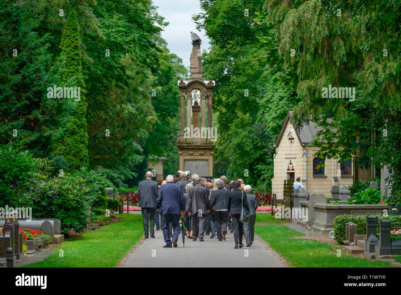 Beerdigung, Melaten-Friedhof, Aachener Strasse, Lindenthal, Koeln, Nordrhein-Westfalen, Deutschland Foto de stock