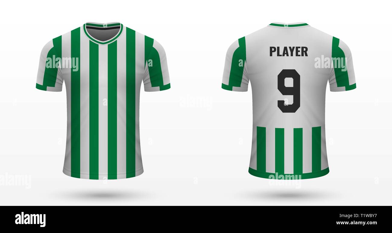 Camiseta de fútbol Real Betis, Jersey plantilla para de fútbol. Ilustración Imagen Vector de stock - Alamy