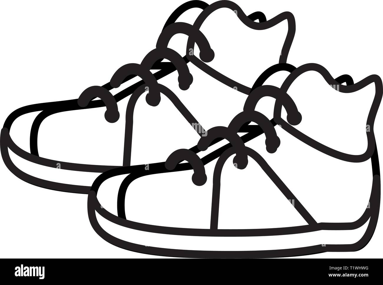 Los zapatos de tenis de 90 ilustración vectorial diseño retro Imagen Vector  de stock - Alamy