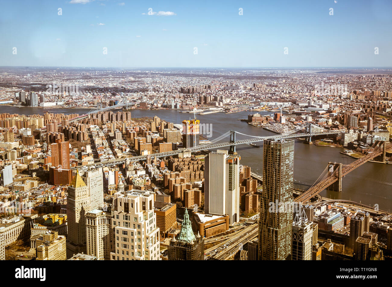 Bello Horizonte de Manhattan desde el Rockefeller Observatory - en la parte superior de la Roca - Nueva York, EE.UU. - Imagen Foto de stock