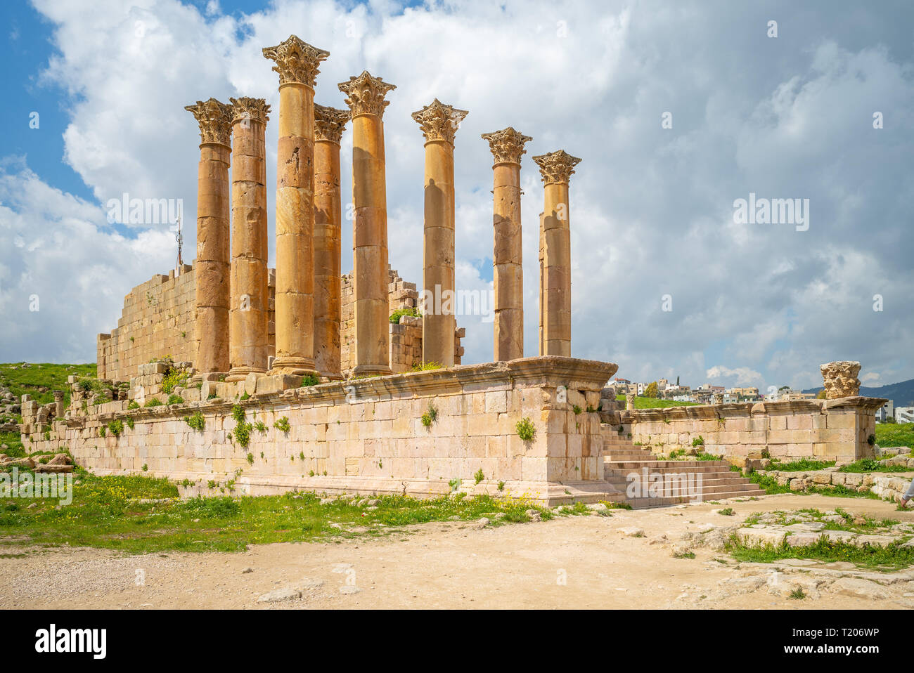 Templo de Artemis en Jerash, Ammán, Jordania Foto de stock
