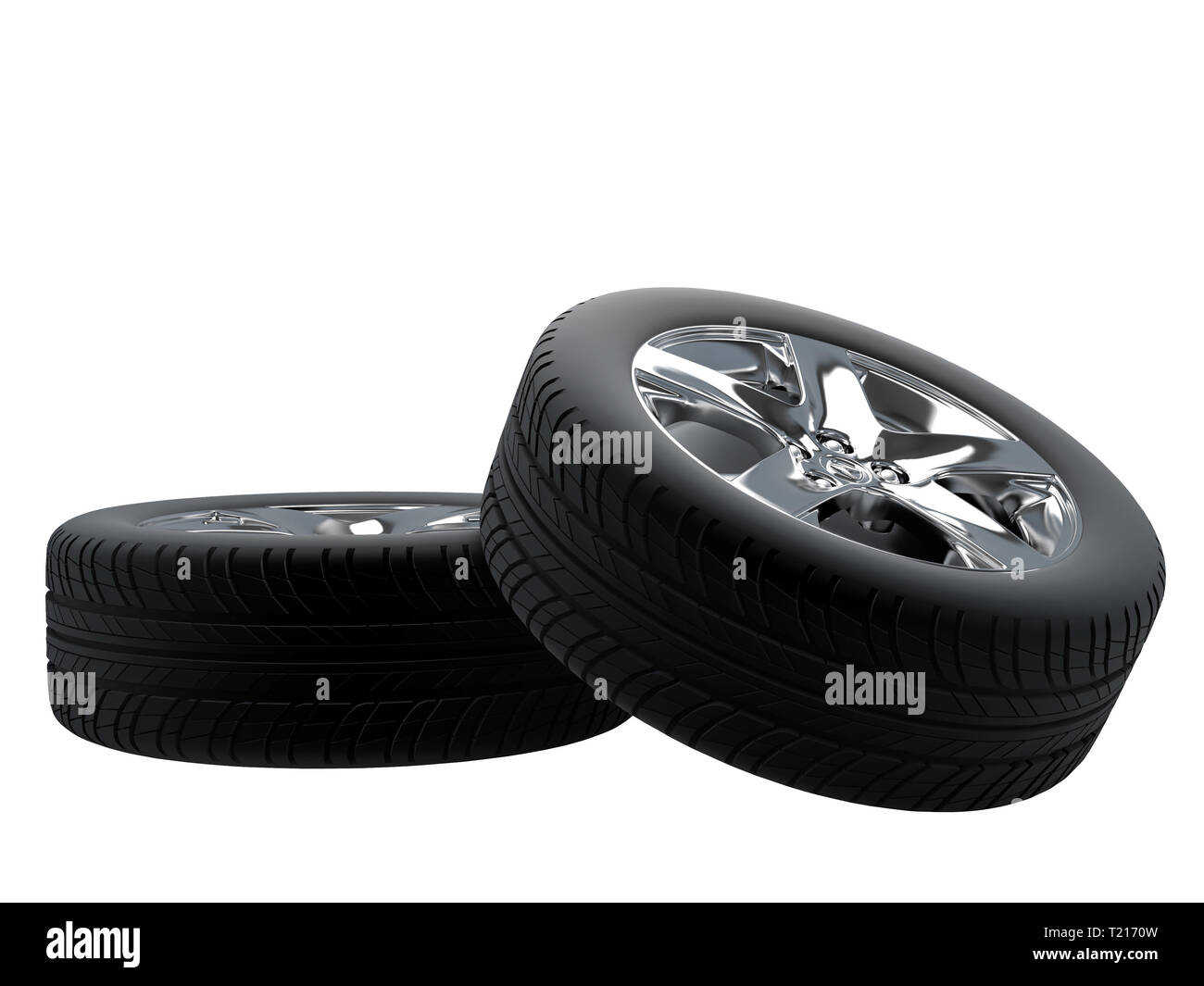 Neumáticos aislado sobre fondo blanco. Imagen de alta resolución. Foto de stock