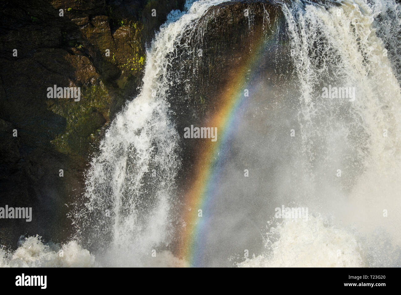 África, Uganda, el Parque Nacional de Murchison Falls, Rainbow en Murchison Falls Foto de stock