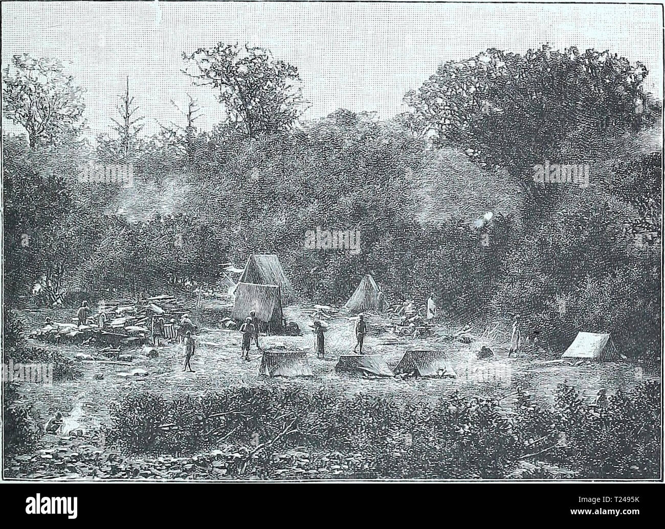 Imagen de archivo de la página 418 del descubrimiento de los lagos Rudolf y descubrimiento de Lagos Rudolf y Stefanie : una narrativa del conde Samuel Talaki está explorando discoveryoflakes01hhne1 Año: 1894 Un búfalo herido antes del amanecer el día después, la apariencia de un lierd de búfalos en la vecina nos trajo una altura httle disti'ac- ción. Habíamos hecho ninguna caza durante un largo tiempo, y los gritos de Niamma wale! Y Boge ivale! (' Hay carne! Allí los búfalos!') con el que nuestros hombres o-reeted el sio'at de los animales ejercen un gran encanto como siempre. Conde Teleki surgió de la cama inmediatamente y Foto de stock