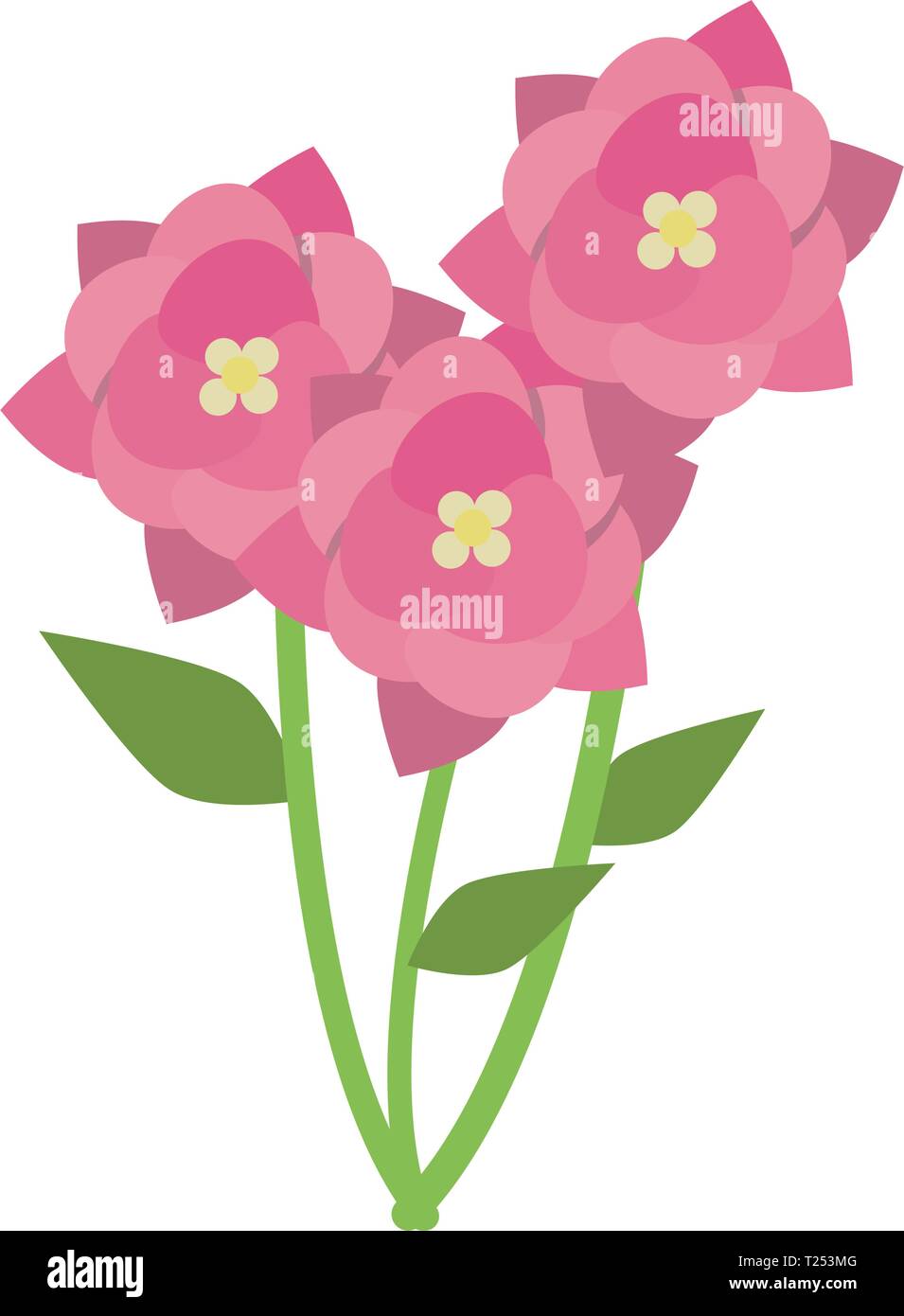 Hermosas flores aisladas de dibujos animados Imagen Vector de stock - Alamy