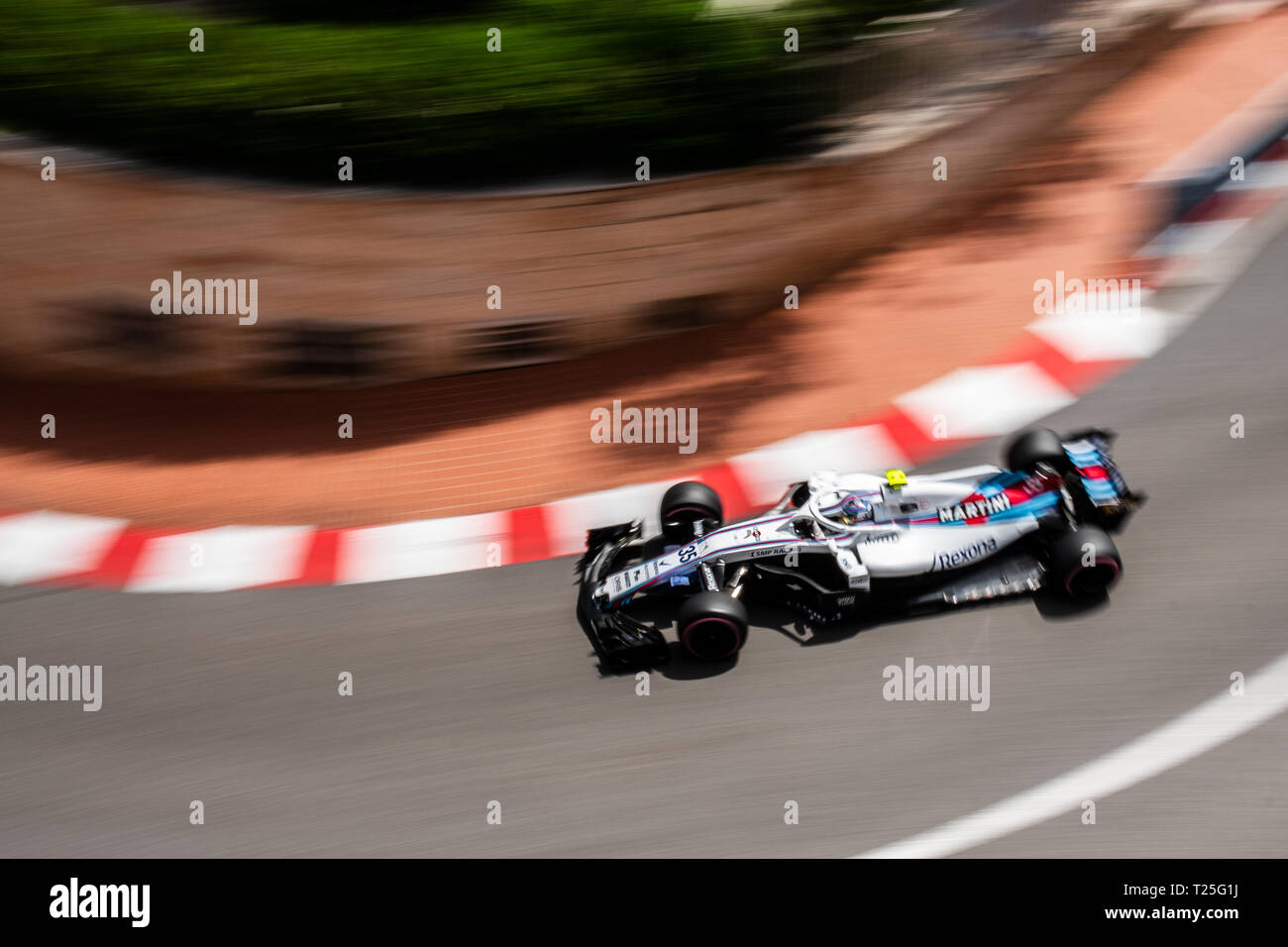 Monte Carlo/Mónaco - 05/24/2018 - #35 Sergey SIROTKIN (RUS) en su Williams FW41 durante el día de la apertura de correr delante del Gran Premio de Mónaco de 2018 Foto de stock