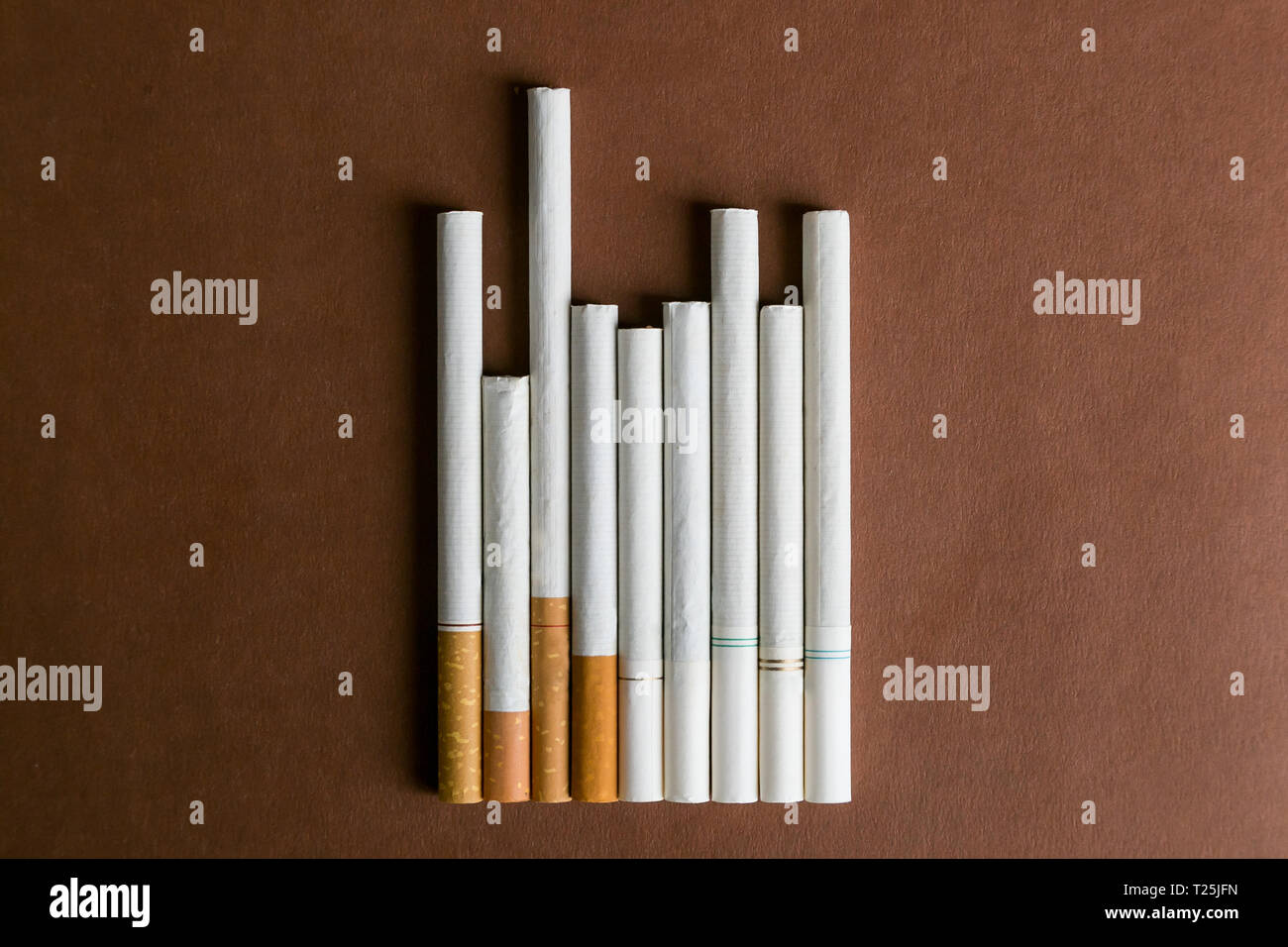 Productos distintos de los cigarrillos de tabaco con filtros de colores