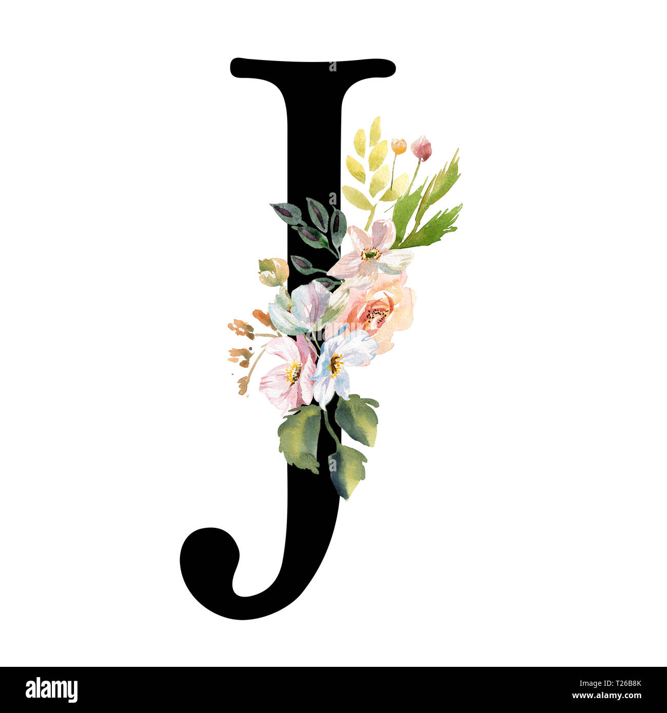 Letra Negra romántica una acuarela dibujada con flores. Elegante diseño de libros de emblemas, nombre de marca, gracias tarjeta de invitación de la boda Fotografía de stock - Alamy Letra Negra romántica una acuarela dibujada con flores. Elegante diseño de libros de emblemas, nombre de marca, gracias tarjeta de invitación de la boda Fotografía de stock - Alamy