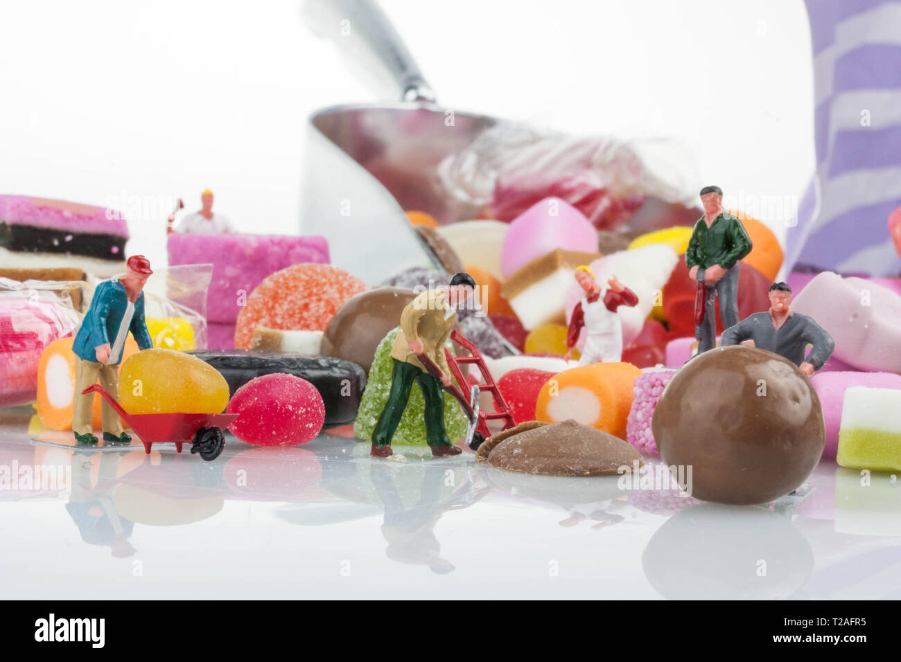 Pueblo en miniatura - selección de dulces Foto de stock