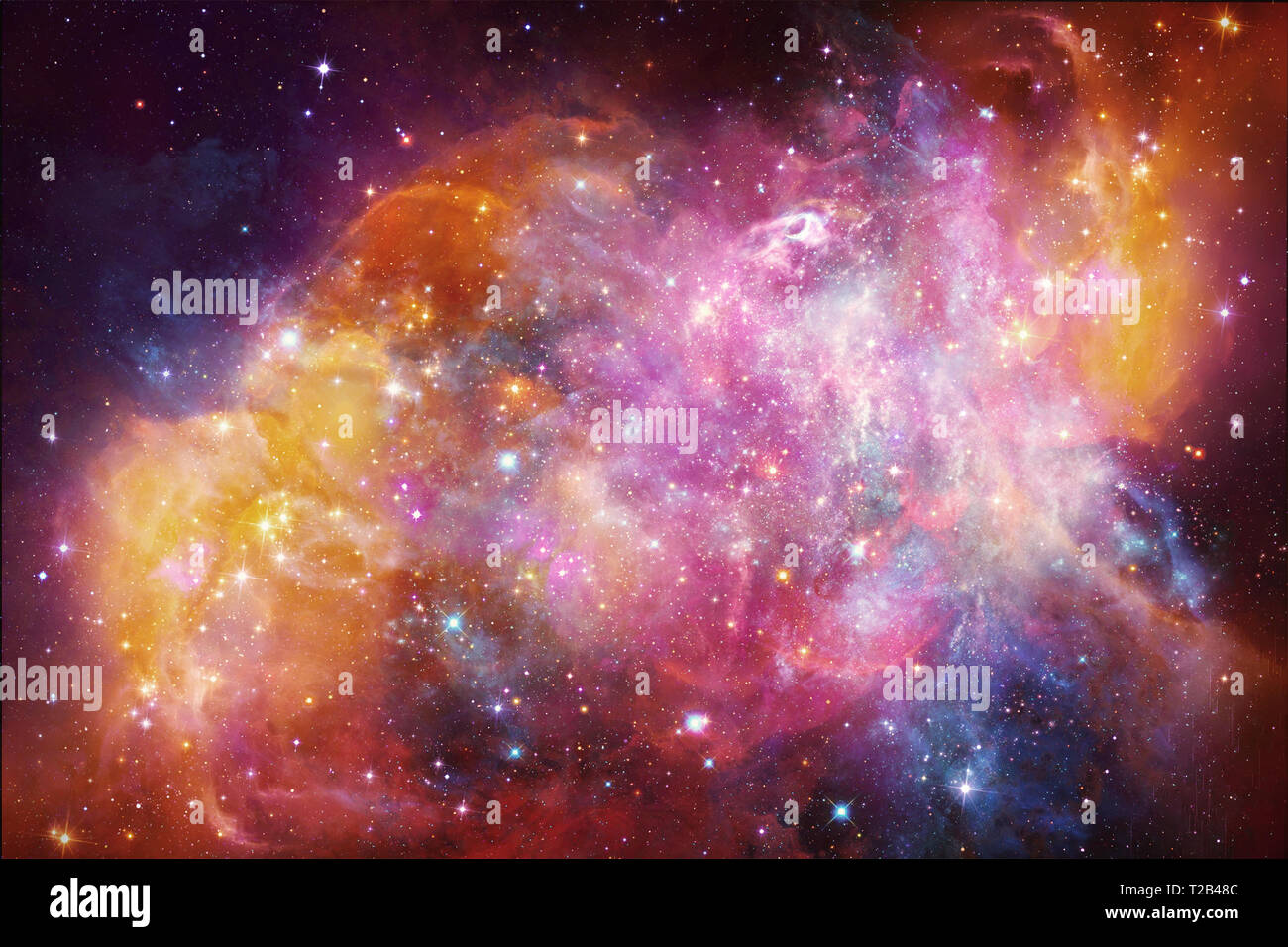 Abstracto multicolor hermosas obras de arte de la galaxia en el espacio ultraterrestre, mostrando la belleza de la exploración espacial. Foto de stock