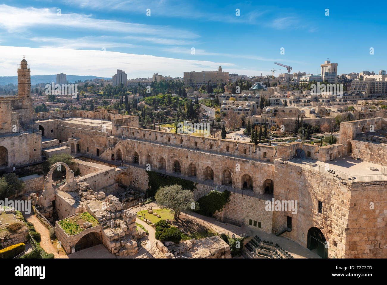 Ciudad Vieja de Jerusalén y la torre de David Foto de stock