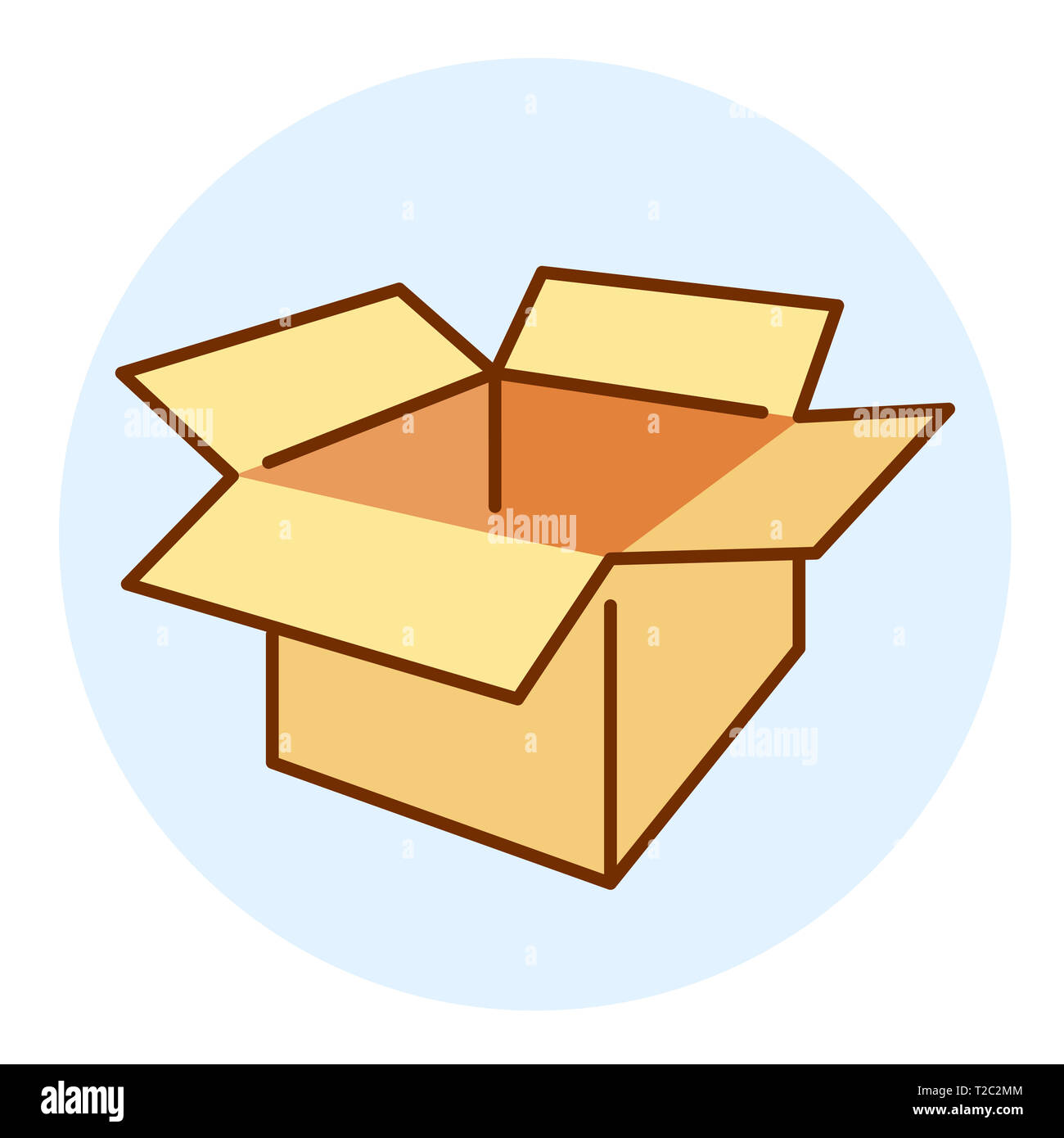 Icono de caja abierta en el estilo de dibujos animados, icono unboxing  Fotografía de stock - Alamy