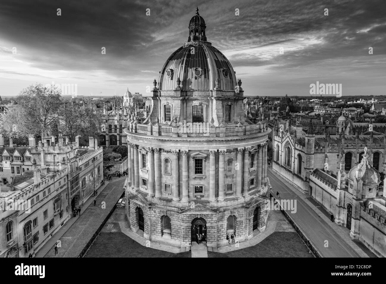 Imagen en blanco y negro de la cámara Radcliffe en Oxford Foto de stock